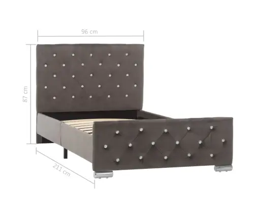 Gultas Rāmis, Pelēks Samts, 90X200 Cm Vidaxl