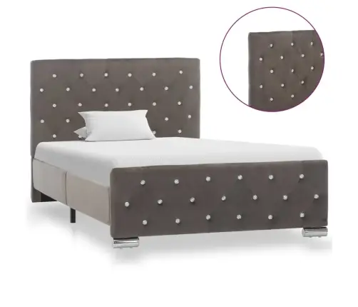 Gultas Rāmis, Pelēks Samts, 100X200 Cm Vidaxl