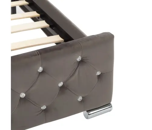 Gultas Rāmis, Pelēks Samts, 100X200 Cm Vidaxl