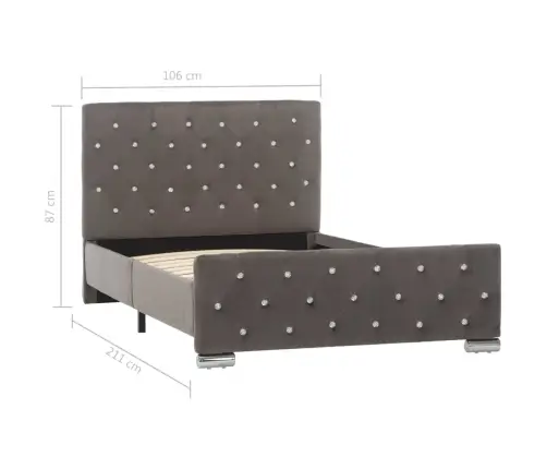 Gultas Rāmis, Pelēks Samts, 100X200 Cm Vidaxl