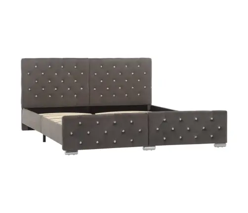 Gultas Rāmis, Pelēks Samts, 160X200 Cm Vidaxl