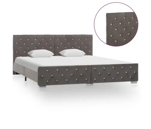 Lovos Rėmas, Pilkos Spalvos, 180X200cm Aksomas