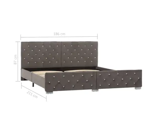 Lovos Rėmas, Pilkos Spalvos, 180X200cm Aksomas