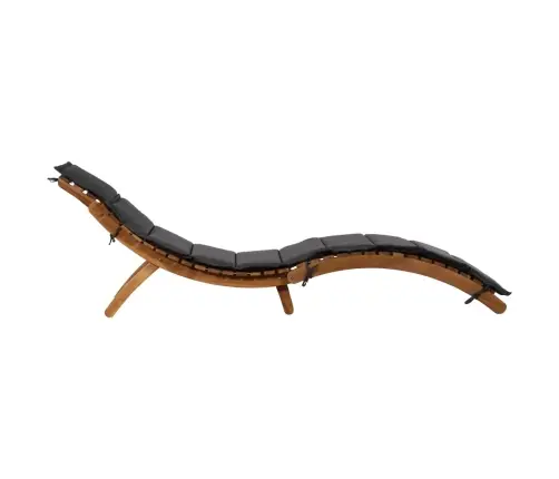 Päevitustool Istmepadjaga, Akaatsiapuit, Tumehall