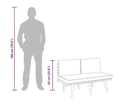 Sodo Suoliukas Su Pagalvėlėmis, 115cm Akacijos Masyvas