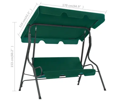 Aiakiik, Roheline, 170 X 110 X 153 cm Kangas