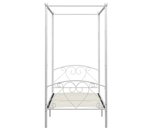 Gultas Rāmis Ar Nojumi, Balts Metāls, 90X200 Cm  Vidaxl