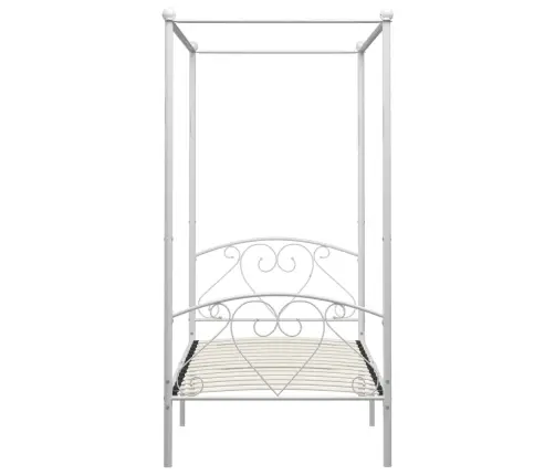 Lovos Rėmas Su Baldakimu, Baltos Spalvos, 100X200cm Metalas