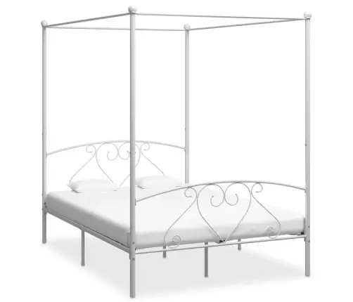 Lovos Rėmas Su Baldakimu, Baltos Spalvos, 160X200cm Metalas