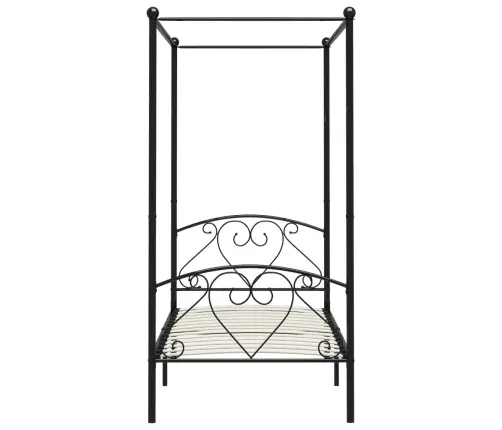 Baldahhiiniga Voodiraam, Must, Metall, 90 X 200 Cm