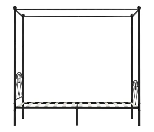 Baldahhiiniga Voodiraam, Must, Metall, 90 X 200 Cm