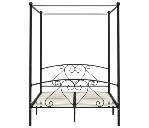 Lovos Rėmas Su Baldakimu, Juodos Spalvos, 140X200cm Metalas