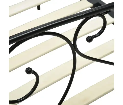 Gultas Rāmis Ar Nojumi, Melns, Metāls, 160X200 Cm  Vidaxl