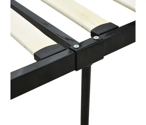 Gultas Rāmis Ar Nojumi, Melns, Metāls, 160X200 Cm  Vidaxl