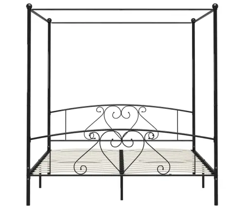 Lovos Rėmas Su Baldakimu, Juodos Spalvos, 200X200cm Metalas
