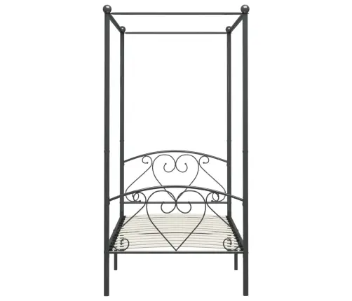 Gultas Rāmis Ar Nojumi, Pelēks, Metāls, 120X200 Cm  Vidaxl