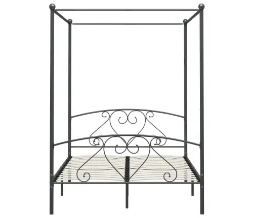 Gultas Rāmis Ar Nojumi, Pelēks, Metāls, 140X200 Cm  Vidaxl Gultas Rāmis Ar Nojumi, Pelēks, Metāls, 140X200 Cm  Vidaxl