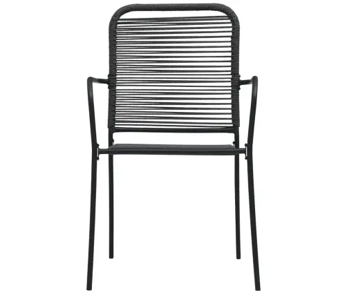 5-Osaline Aiamööblikomplekt, Puuvillast Nöör Ja Teras, Must