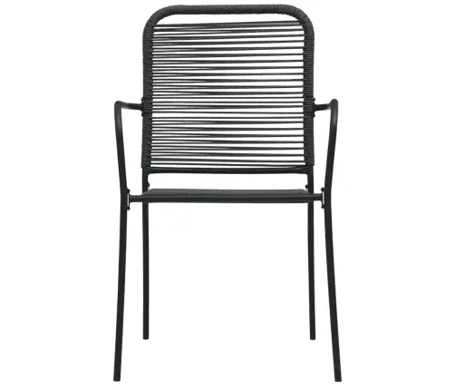 7-Daļīgs Dārza Mēbeļu Komplekts, Virves, Tērauds, Melns Vidaxl