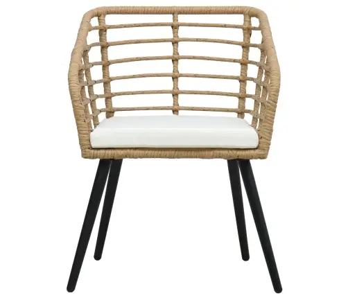 Dārza Krēsli, 2 Gab., Ar Matračiem, Pe Rotangpalma, Gaiši Brūni Vidaxl