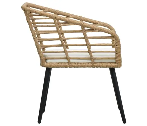 Dārza Krēsli, 2 Gab., Ar Matračiem, Pe Rotangpalma, Gaiši Brūni Vidaxl