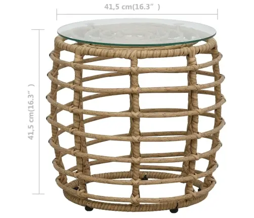 3-Daļīgs Bistro Mēbeļu Komplekts, Ozola Krāsa, Pe Rotangpalma Vidaxl