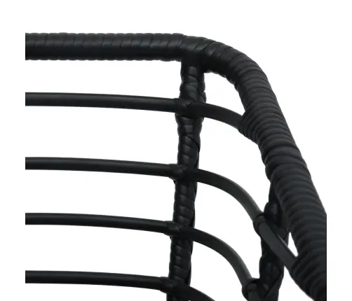 Sodo Kėdės Su Pagalvėlėmis, 2Vnt., Juodos Spalvos, Poliratanas