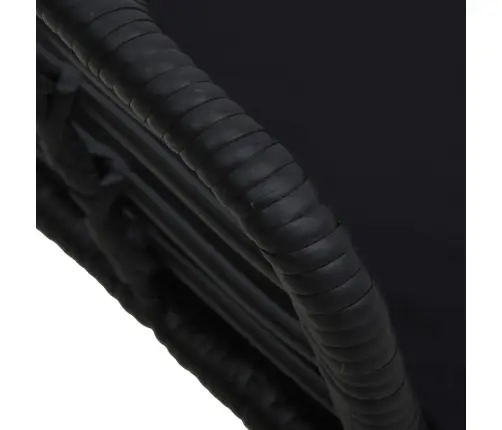 Sodo Kėdės Su Pagalvėlėmis, 2Vnt., Juodos Spalvos, Poliratanas