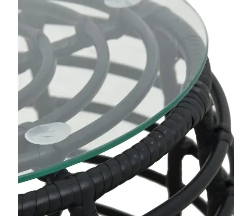 3-Daļīgs Bistro Mēbeļu Komplekts, Melna Pe Rotangpalma Vidaxl