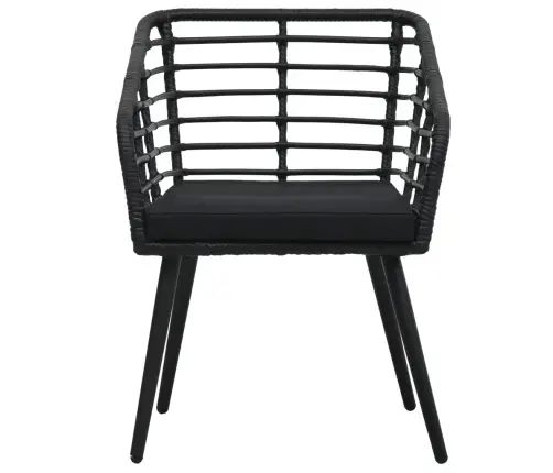 3-Daļīgs Bistro Mēbeļu Komplekts, Melna Pe Rotangpalma Vidaxl