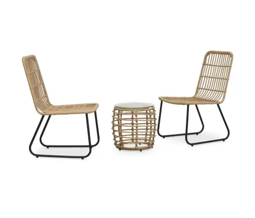 3-Osaline Bistrookomplekt, Polürotang, Tammevärvi