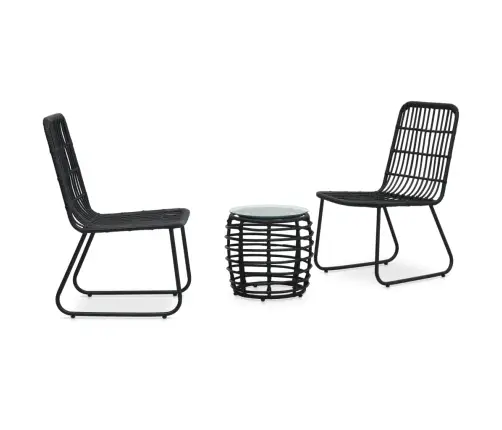 3-Osaline Bistrookomplekt, Polürotang, Must