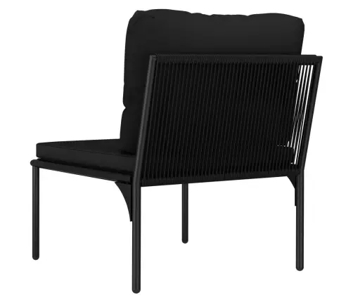 6-Osaline Aiamööblikomplekt Patjadega, Must, Pvc