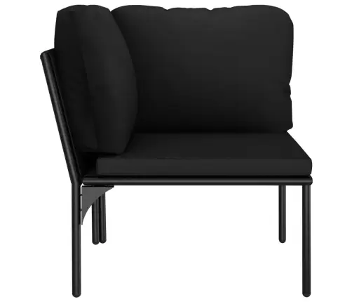 6-Osaline Aiamööblikomplekt Patjadega, Must, Pvc