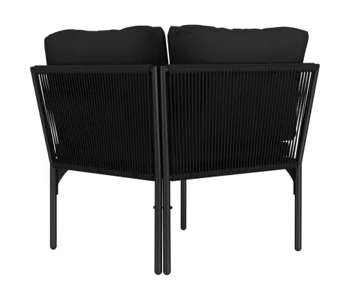 6-Daļīgs Dārza Atpūtas Mēbeļu Komplekts Ar Matračiem, Melns Pvc Vidaxl