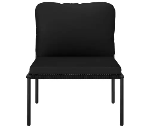 5-Daļīgs Dārza Atpūtas Mēbeļu Komplekts Ar Matračiem, Melns Pvc Vidaxl