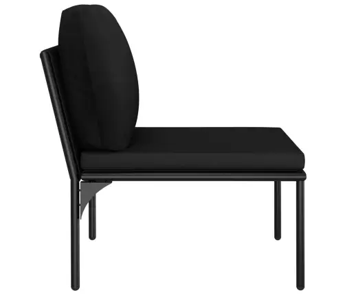 5-Daļīgs Dārza Atpūtas Mēbeļu Komplekts Ar Matračiem, Melns Pvc Vidaxl