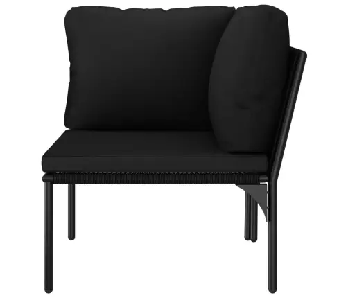 8-Osaline Aiamööblikomplekt Patjadega, Must, Pvc