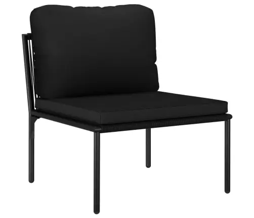 8-Osaline Aiamööblikomplekt Patjadega, Must, Pvc