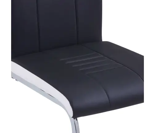 Valgomojo Kėdės, 6 Vnt., Juodos, Dirbtinė Oda Valgomojo Kėdės, 6 Vnt., Juodos, Dirbtinė Oda