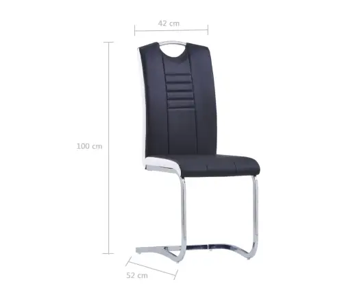 Valgomojo Kėdės, 6 Vnt., Juodos, Dirbtinė Oda Valgomojo Kėdės, 6 Vnt., Juodos, Dirbtinė Oda