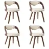 Söögitoolid 4 Tk, Kreemjasvalge, Painutatud Puit Ja Kunstnahk