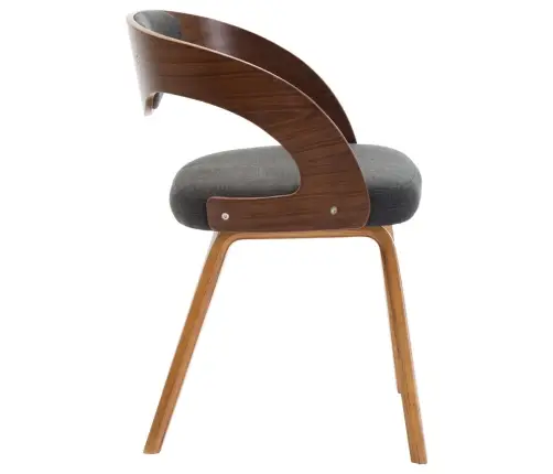 Valgomojo Kėdės, 4Vnt., Tams. Pilkos Sp., Išlenkta Med. Ir Aud.