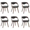 Virtuves Krēsli, 6 Gab., Tumši Pelēki, Izliekts Koks Un Audums Vidaxl