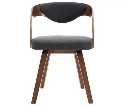 Virtuves Krēsli, 6 Gab., Tumši Pelēki, Izliekts Koks Un Audums Vidaxl