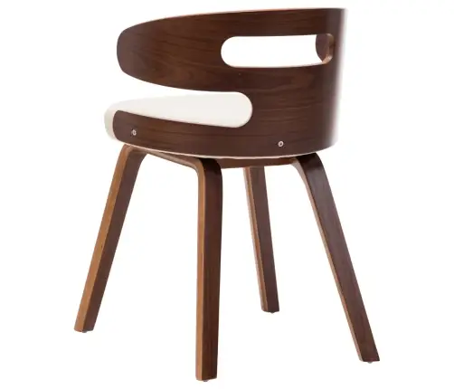 Virtuves Krēsli, 4 Gab., Krēmkrāsa, Liekts Koks Un Mākslīgā Āda Vidaxl