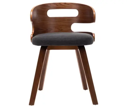 Virtuves Krēsli, 6 Gab., Tumši Pelēki, Izliekts Koks Un Audums Vidaxl