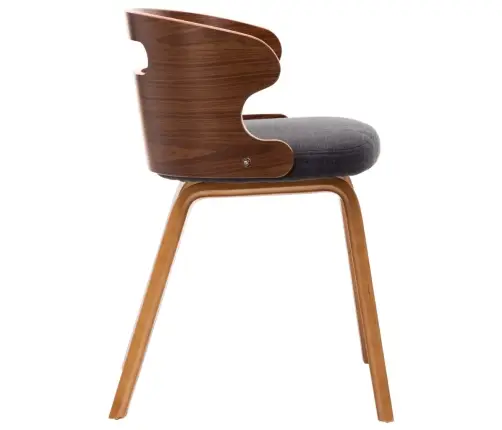 Virtuves Krēsli, 6 Gab., Tumši Pelēki, Izliekts Koks Un Audums Vidaxl