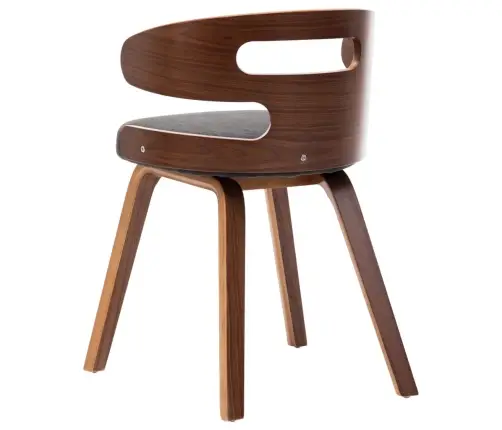 Virtuves Krēsli, 6 Gab., Tumši Pelēki, Izliekts Koks Un Audums Vidaxl