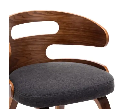 Virtuves Krēsli, 6 Gab., Tumši Pelēki, Izliekts Koks Un Audums Vidaxl